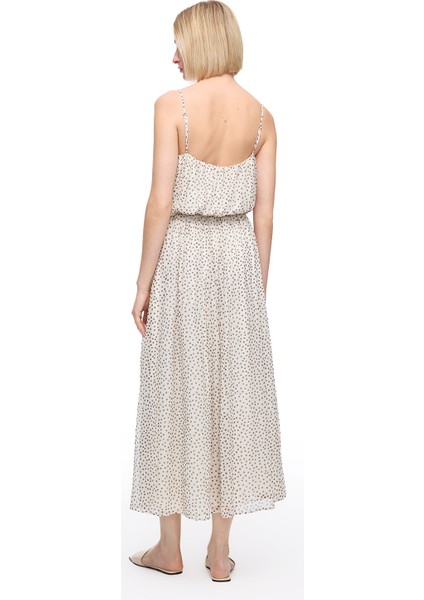 Açık Bej Fidos Regular Fit Puantiyeli Uzun Boy Elbise indirimleri