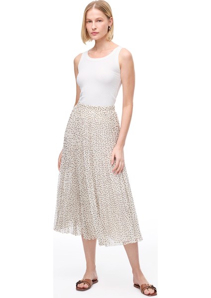 Açık Bej Fidos Regular Fit Yüksek Bel Diz Boy Etek fiyatları