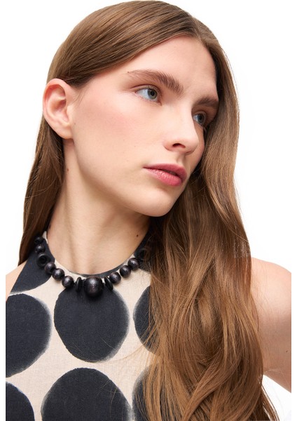 Bej Siyah Ilas Regular Fit Midi Boy Elbise modelleri