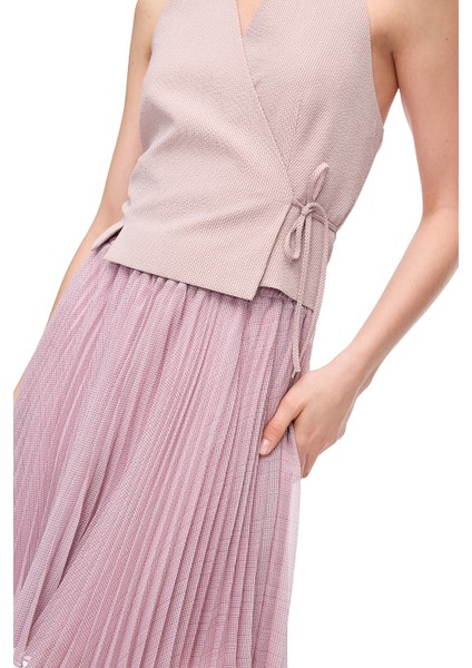 Pembe Violet Regular Fit Gömlek Yaka Ekoseli Bluz fırsatları