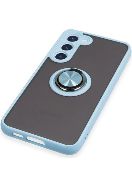 Samsung Galaxy S23 Plus Kılıf Montreal Yüzüklü Silikon Kapak - Buz Mavi Mrayd