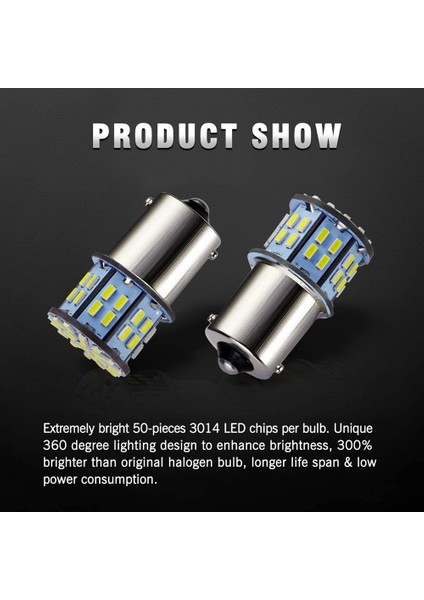 20X LED Ampuller Süper Parlak 3014 50-Smd Beyaz 1156 1141 1003 BA15S Ampuller Kamp Römork Deniz Teknesi Bagajı (Yurt Dışından)