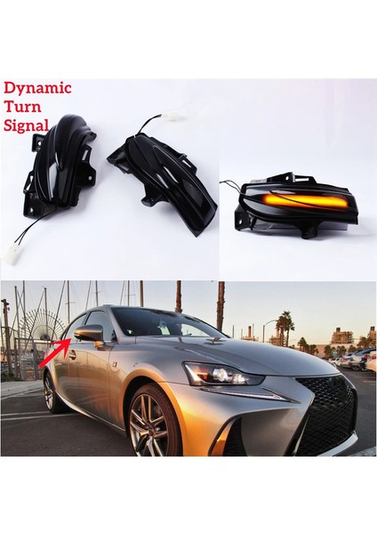 Araba Dinamik Dönüş Sinyal Lambası LED Yan Ayna Gösterge Sinyal Lambası Lexus IS350 IS250 IS300 CT200H LS460 IS200T (Yurt Dışından)