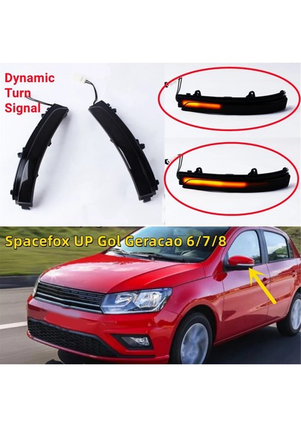 Dinamik Dönüş Sinyal Lambası LED Yan Ayna Gösterge Lambası Vw Voyage Saceiro G6 G7 Fox Crossfox Up Gol Geracao 6/7/8 (Yurt Dışından)