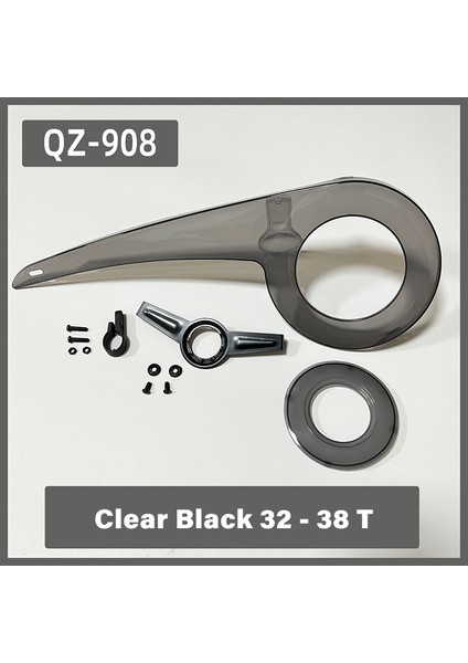 32-38T Şeffaf Siyah Tarzı Bisiklet Zincir Koruma Kılıfı 3 Boyutlu T Zincir ve Pinyonlu Kolu Koruyucu Bisiklet Aksesuarları (Yurt Dışından)