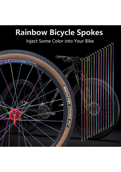 12 Adet 263MM Tarzı Inç Tekerlekli Dağ Yol Bisikleti Için Gökkuşağı Renkli Bisiklet Telleri ve Mamelonlar Paslanmaz Çelik Yüksek Dayanıklılık Bisiklet Telleri (Yurt Dışından) modelleri
