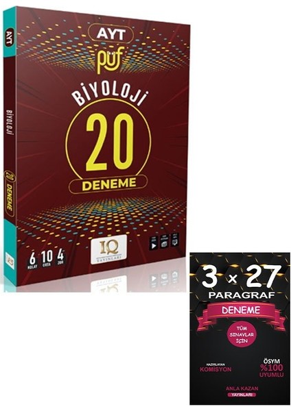 Paraf Yayınları Ayt Biyoloji Püf 20 Li Deneme+Anlakazan Paragraf