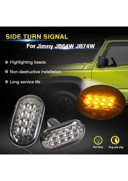 Araba LED Dönüş Sinyal Lambaları Lambaları Yan Işaretleyiciler Suzuki Jimny JB64 JB74 JB64W Sierra JB74W JB23W 2018-2020 (Yurt Dışından) modelleri