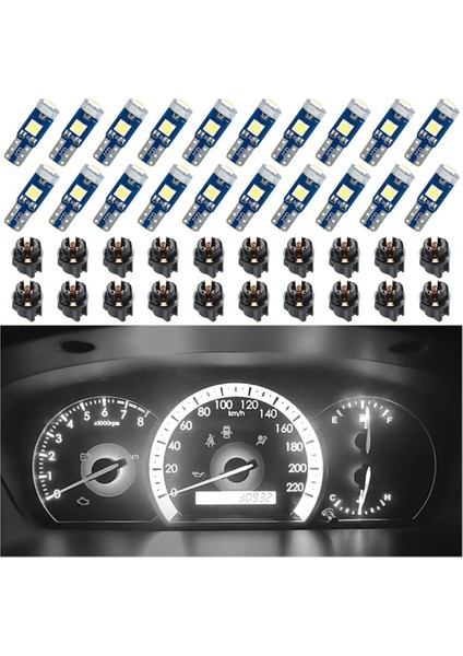 20 Adet T5 LED Işıklar Araba Gösterge Paneli Göstergesi, 3030-3SMD Işık Değişimi Twist Lock Soketi ile - Beyaz (Yurt Dışından) fırsatları