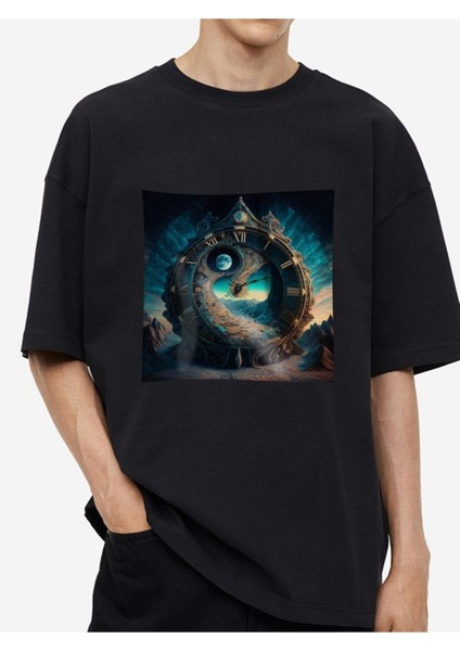 Tasarım Baskılı Oversize Kadın-Erkek Dtf Baskı Tshirt