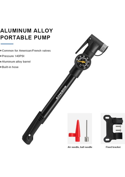 Siyah Stil Katlanabilir Bisiklet Pompası Manometreli Alüminyum Alaşım El Lastik Hava Pompası Mtb Yol Bisikleti Araba Scooter Schrader Presta Valf Av Fv Için (Yurt Dışından)