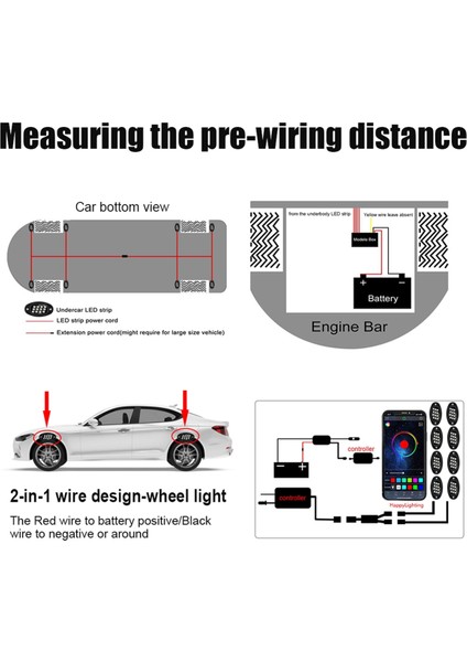 Rgb Kaya Işıkları, Uygulama Kontrolü ile Çok Renkli Alt Aydınlatma Kiti Yanıp Sönen Müzik Modu Su Geçirmez Tekerlek Kuyusu Işığı, 8 Pod (Yurt Dışından) fırsatları
