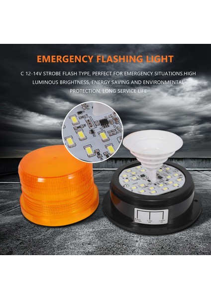 x Amber LED Beacon Strobe Acil Durum Yanıp Sönen Işık Uyarı Lambası Kamyon 12V 24V (Yurt Dışından)