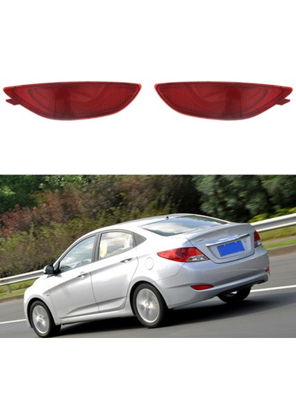 1 Çift Araba Arka Tampon Reflektör Fren Lambası Arka Lambası Park Sis Lambası Hyundai Accent/verna/solaris 2008-2015 Için (Yurt Dışından)