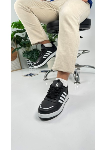 Günlük Sneaker Spor Ayakkabı Bağcıklı Çizgi Detaylı Rahat Hafif Bağcıklı Tırtık Taban ST-331 - 3438