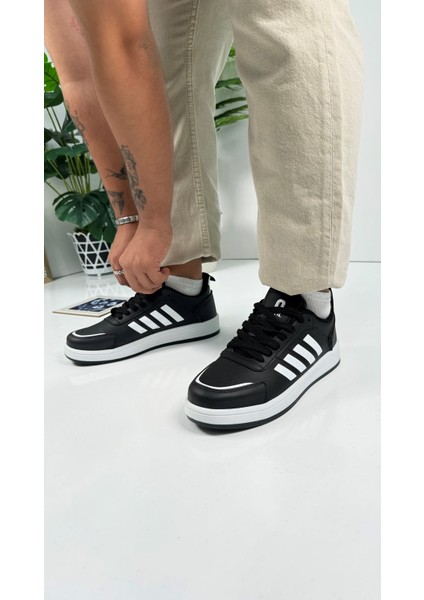 Günlük Sneaker Spor Ayakkabı Bağcıklı Çizgi Detaylı Rahat Hafif Bağcıklı Tırtık Taban ST-331 - 3438 fiyatları