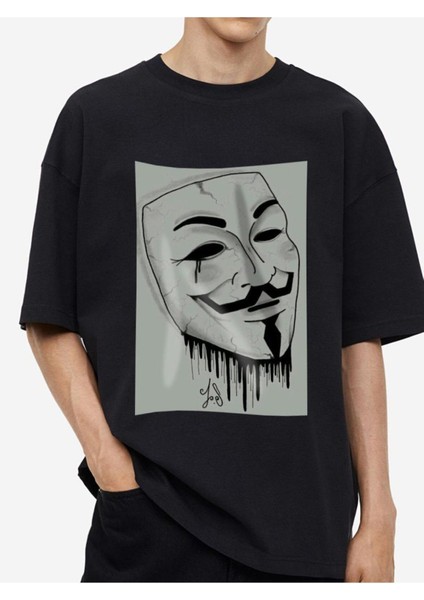 Tasarım Baskılı Oversize Kadın-Erkek Dtf Baskı Tshirt