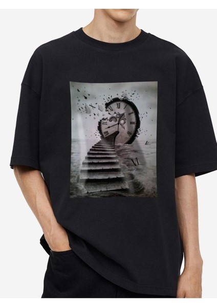 Tasarım Baskılı Oversize Kadın-Erkek Dtf Baskı Tshirt