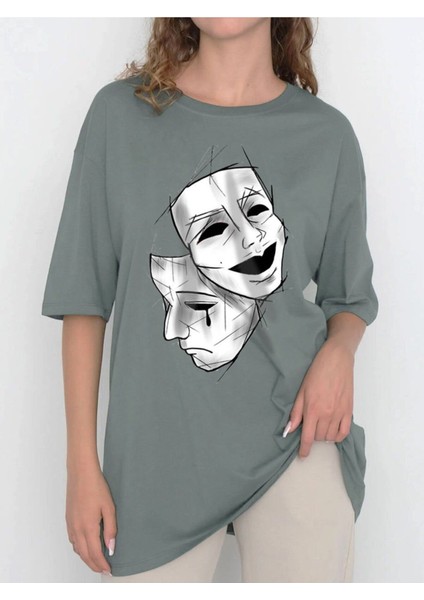 Tasarım Baskılı Oversize Kadın-Erkek Dtf Baskı Tshirt fiyatları