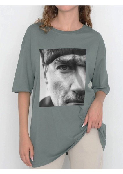 Tasarım Baskılı Oversize Kadın-Erkek Dtf Baskı Tshirt