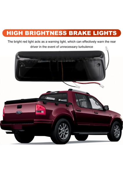 Üçüncü Yüksek Fren Lambası Arka Lambası Uyarı Lambası Arka Fren Lambası 02HLA1215ASM Ford Explorer Sport Trac F-150 Siyah (Yurt Dışından)