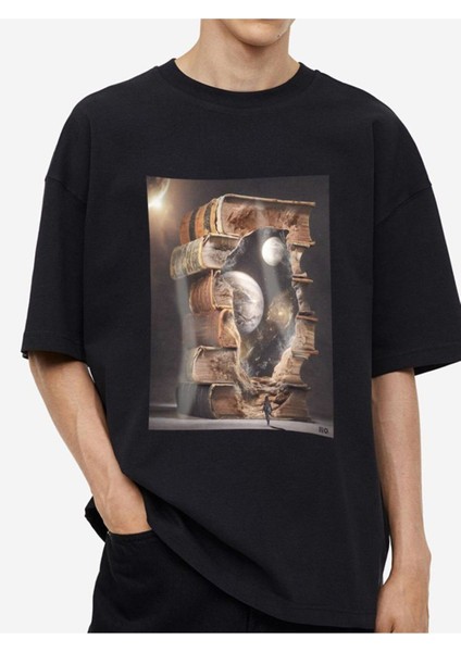 Tasarım Baskılı Oversize Kadın-Erkek Dtf Baskı Tshirt