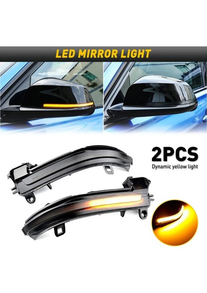 Dinamik LED Yan Ayna Dönüş Sinyal Lambası Işığı Bmw 1 2 3 4 Serisi F20 F21 F22 F30 63137280771, 63137280772 (Yurt Dışından)