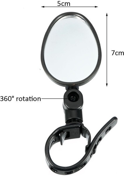 Oval Tarz Evrensel Bisiklet Aynası Direksiyon Aynası Bisiklet Motosiklet 360 Derece Dönebilen Bisiklet Sürmek Için Ayarlanabilir Ayna (Yurt Dışından)
