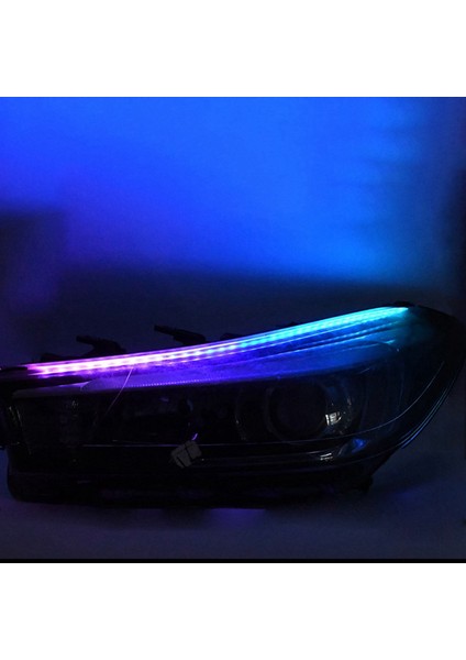 Gm LED Gündüz Farları Rgb Iki Renkli Işık Kılavuzu Şerit Uzaktan Kumanda Renkli Direksiyon Dekoratif Işıklar A (Yurt Dışından)