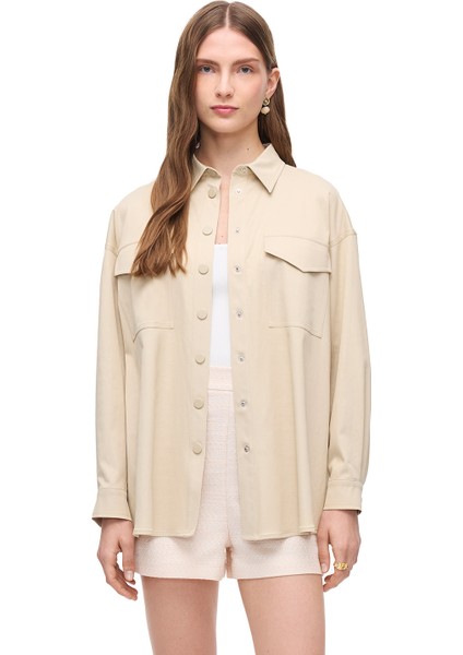 Bej Kalsit Rahat Kalıp Uzun Kol Gömlek fiyatları