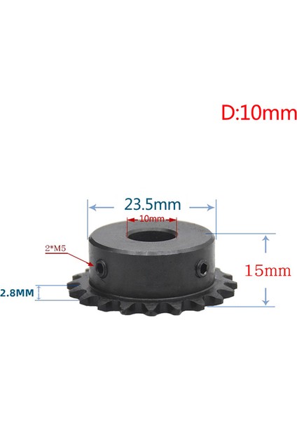10MM Tarzı 1 Adet Bisiklet Zincir Dişli 45# Çelik 10 Diş Endüstriyel Dişli Tekerlek Üst Tel Delikli (Yurt Dışından)