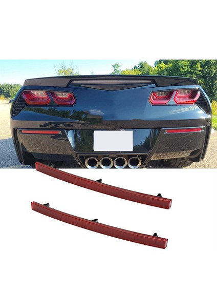 Chevy Corvette C7 2014-2019 Kırmızı Lens Arka Tampon Reflektör LED Işıkları 84031887 84031888 Araba Arka Fren Lambası (Yurt Dışından)