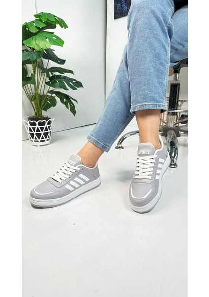 Günlük Sneaker Spor Ayakkabı Bağcıklı Çizgi Detaylı Rahat Hafif Bağcıklı Tırtık Taban ST-331 - 3438 fiyatları
