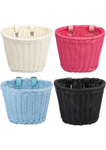 Gök Mavisi Tarzı Pe Rattan Örgü Bisiklet Ön Sepeti Ayarlanabilir El Dokuma Çocuk Yetişkin Bisiklet Direksiyon Taşıyıcı Çanta Pannier Bisiklet Aksesuarları (Yurt Dışından)