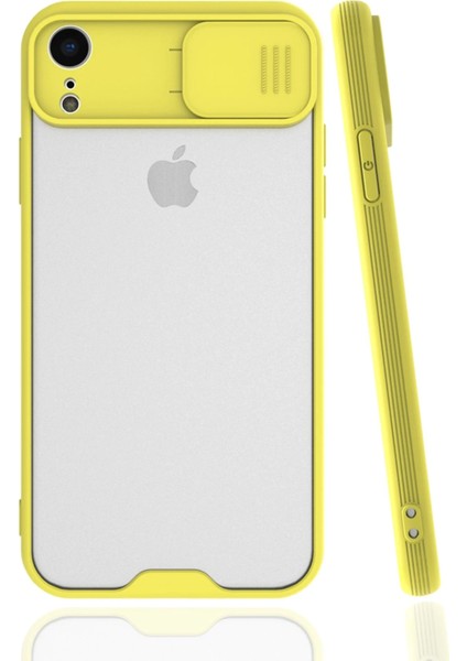 Apple iPhone XR Kılıf Platin Kamera Koruma Silikon - Sarı Mrayd