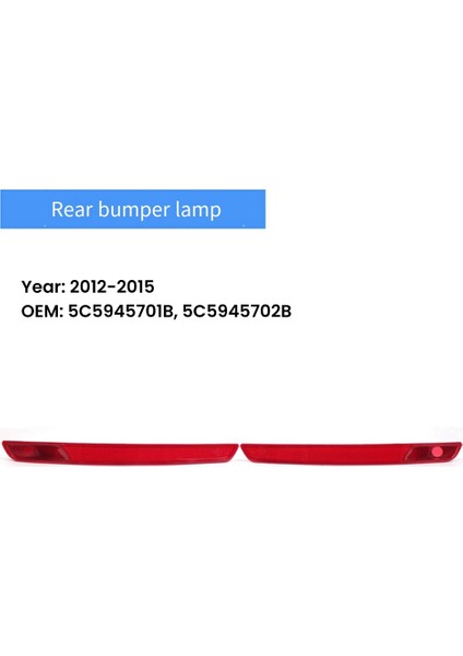 Volkswagen Beetle 2012-2016 Için Araba Arka Tampon Işık Reflektörü Uyarı Durdurma Fren Lambası 5C5945702B Sağ (Yurt Dışından)