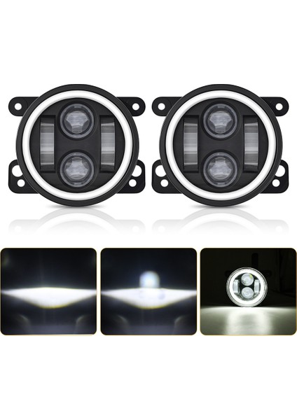 Inç Melek Gözü LED Sis Lambası Araba Ön Sis Lambası Yedek Otomatik Lamba Drl Sürüş Sis Lambası Offroad 4x4 (Yurt Dışından)