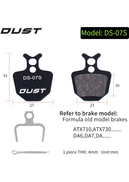 DS-07S Stili Bisiklet Disk Fren Balatası Bisiklet Hidrolik Disk Fren Balataları Yarı-Metalik Bisiklet Fren Balataları Bb5 Bb7 Için (Yurt Dışından)