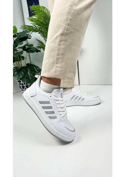 Günlük Sneaker Spor Ayakkabı Bağcıklı Çizgi Detaylı Rahat Hafif Bağcıklı Tırtık Taban ST-331 - 3438 indirimleri