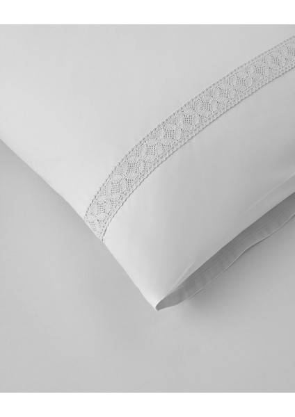 Lace Elegance Kopanakili Perkal Çift Kişilik Nevresim Takımı 200x220 cm Beyaz fırsatları