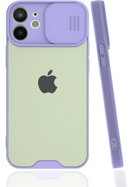 Iphone 12 Mini Kılıf Platin Kamera Koruma Silikon - Lila Mrayd
