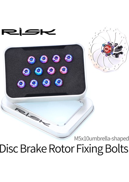 Altın Tarzı Risk M5*10MM Bisiklet Disk Fren Rotoru Torx Civataları T25 Mtb Bisiklet Titanyum Disk Fren Rotoru Sabitleme Vidaları Bisiklet Aksesuarları (Yurt Dışından)