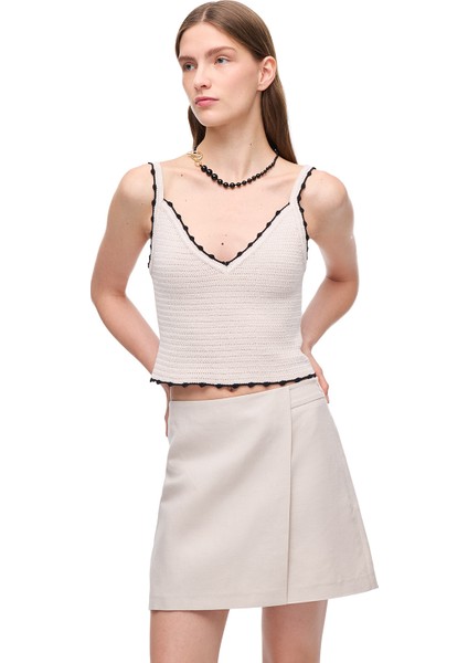 Taş Triko Slim Fit V-Yaka Triko
