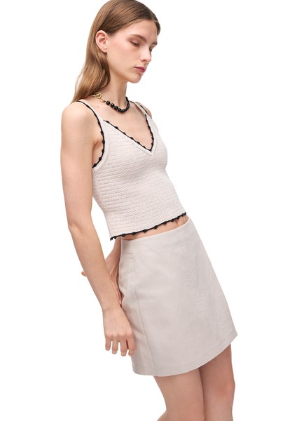 Taş Triko Slim Fit V-Yaka Triko