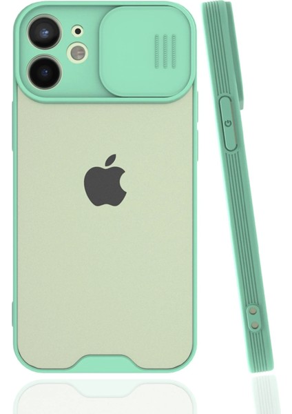 Iphone 12 Mini Kılıf Platin Kamera Koruma Silikon - Açık Yeşil Mrayd
