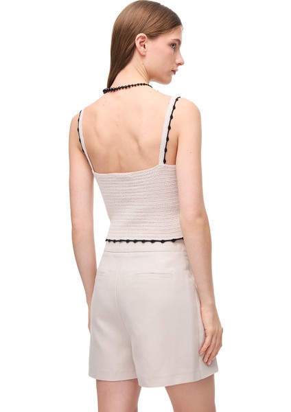 Taş Triko Slim Fit V-Yaka Triko