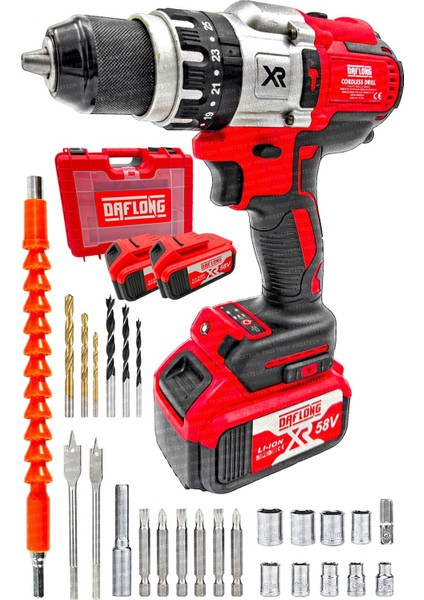 Premium Ultimate Tork 58V 5AH Darbeli Bakır Sargılı Metal Şanzuman Şarjlı Çift Akülü Vidalama Matka fiyatları