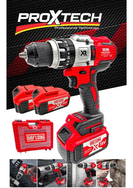 Premium Ultimate Tork 58V 5AH Darbeli Bakır Sargılı Metal Şanzuman Şarjlı Çift Akülü Vidalama Matka modelleri