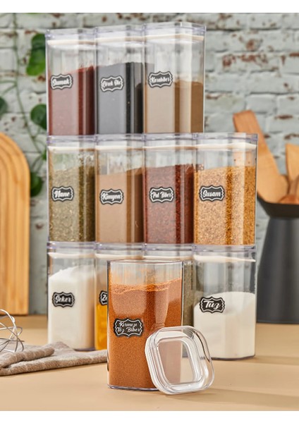 12 'li (300 Ml) Sızdırmaz Contalı Baharatlık Seti (Etiket Hediyeli!!)