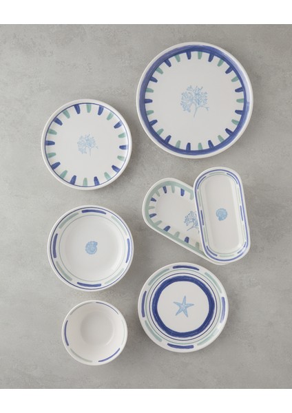 Shoreline Seramik Çukur Tabak 19, 5 cm Mavi-Yeşil